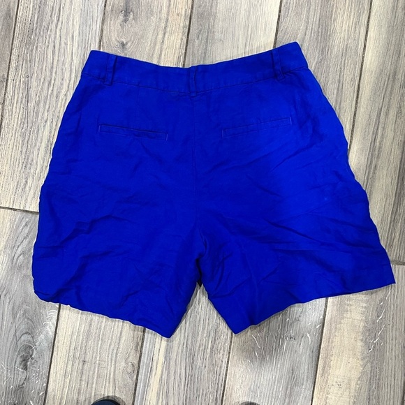 LOFT Vibrant Royal Blue Women's High Waisted The Peyton Short Linen Blend EUC - Picture 5 of 5